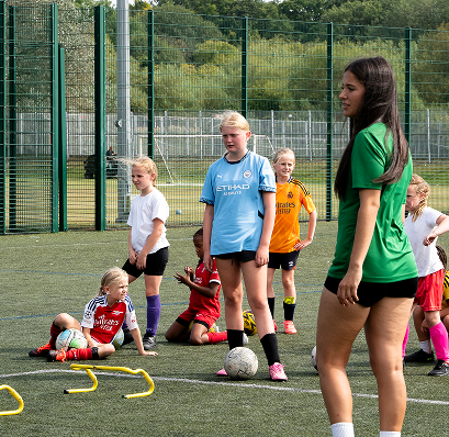 Young people on a sports pitch