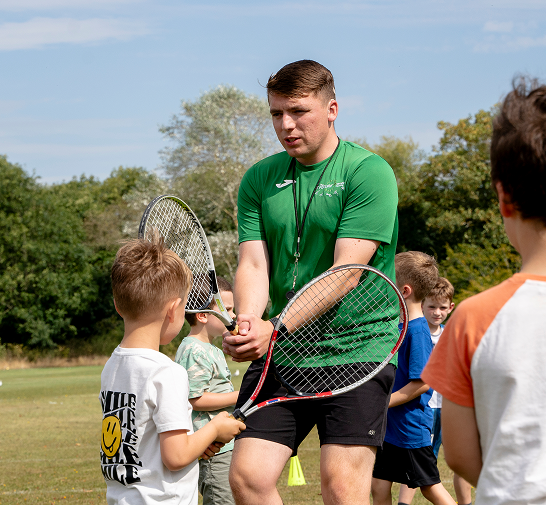 Children playing hockey